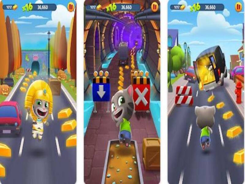 Tải Talking Tom Gold Run MOD APK (Vô Hạn Tiền, Full Skin) v25.4.5.12412 2 Đa dạng địa điểm