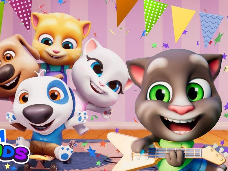 Tải Hack My Talking Tom MOD APK (Full Tiền, Kim Cương) v25.4.3.6961 2 Chăm sóc mèo Tom lớn lên