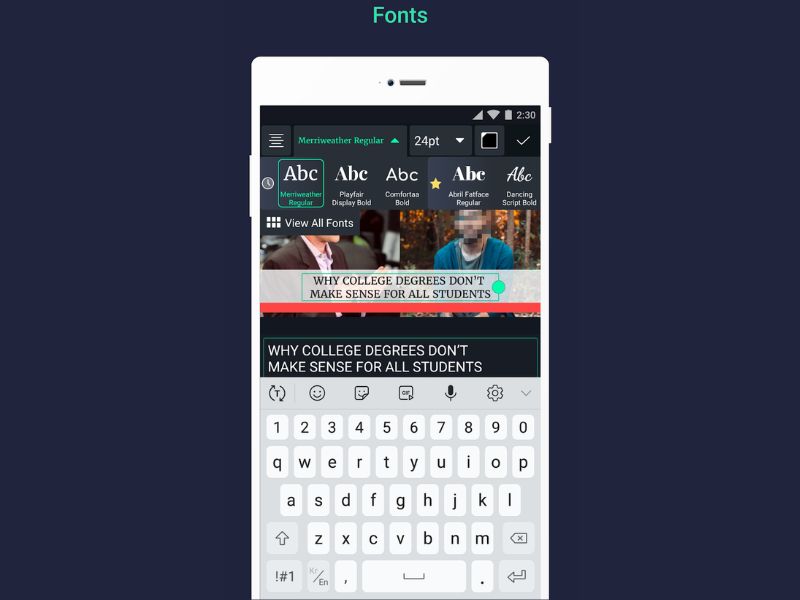 Tải Alight Motion MOD APK (Mở Khóa Pro) v5.0.273.1028414 2 Cung cấp Fonts chữ Trong Alight Motion Pro APK