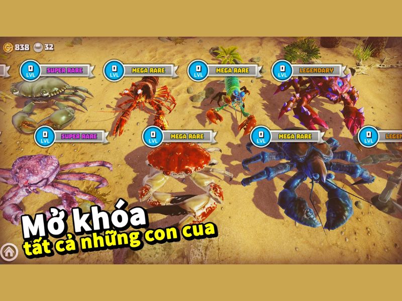 Tải Hack King Of Crabs (Vô Hạn Tiền, Mở Khóa Full Cua) v1.21.0 2 Vô vàn loại cua để bạn “hoá thân” trong King Of Crabs