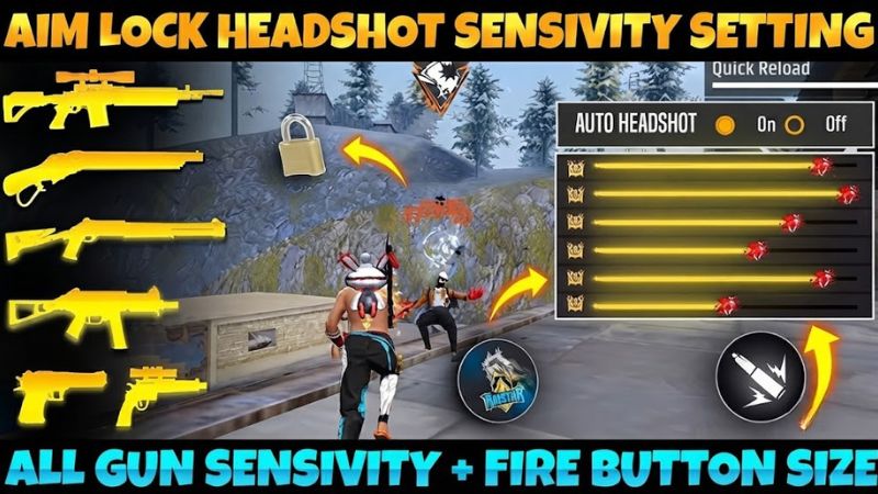Aimlock FF OB53 APK với giao diện chính trên Android
