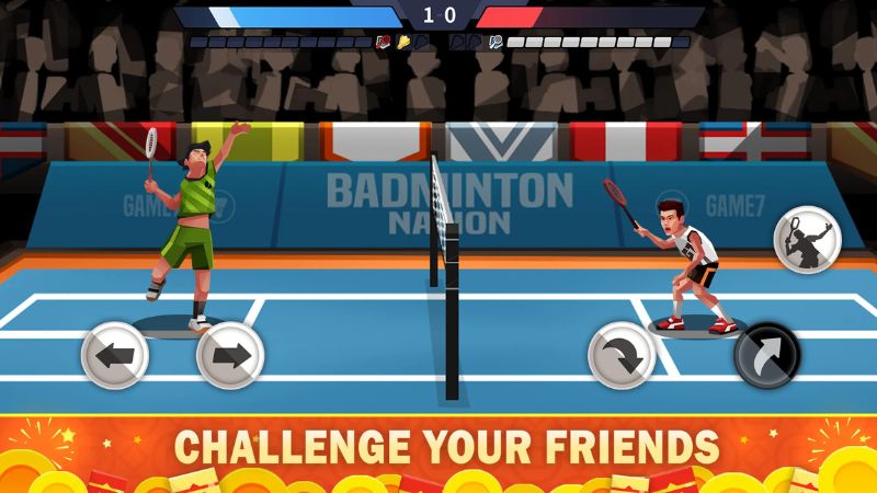 Badminton League MOD APK trong sân thi đấu cầu lông.