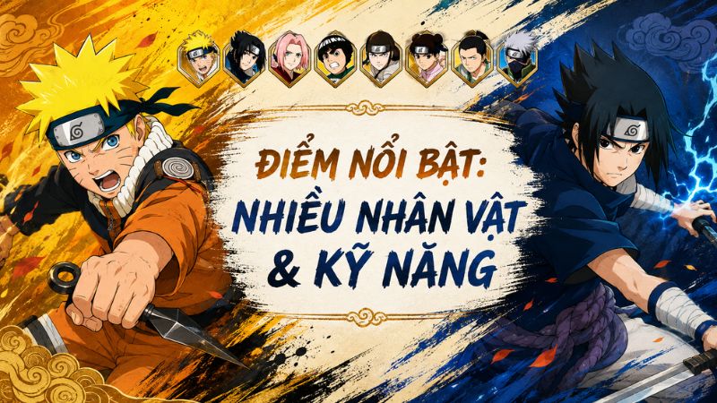 Cảnh Naruto tung Rasengan hoặc Sasuke dùng Chidori, hiệu ứng ánh sáng và va chạm được chụp ở cận cảnh.